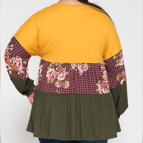Colorblock Floral Top - Picture 3 of 5